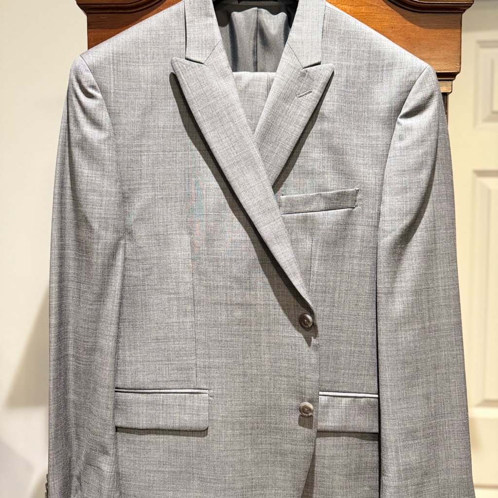 Michael Kors Gray, Black Suit Jacket With Notch Lapel
